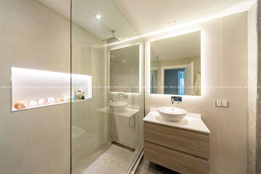 Smart Renovation Design & Fit-Out Company in Dubai presents beautiful Shoreline apartment bathroom renovation.