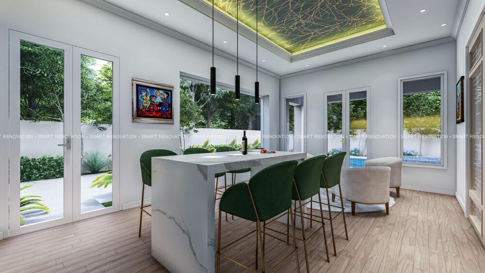 Smart Renovation Design & Fit-Out Company in Dubai presents Emirates Hills villa beautiful kitchen renovation.