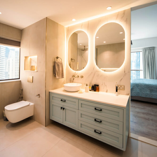 Smart Renovation Design & Fit-Out Company in Dubai presents beautiful JBR Rimal Apartment bathroom renovation.