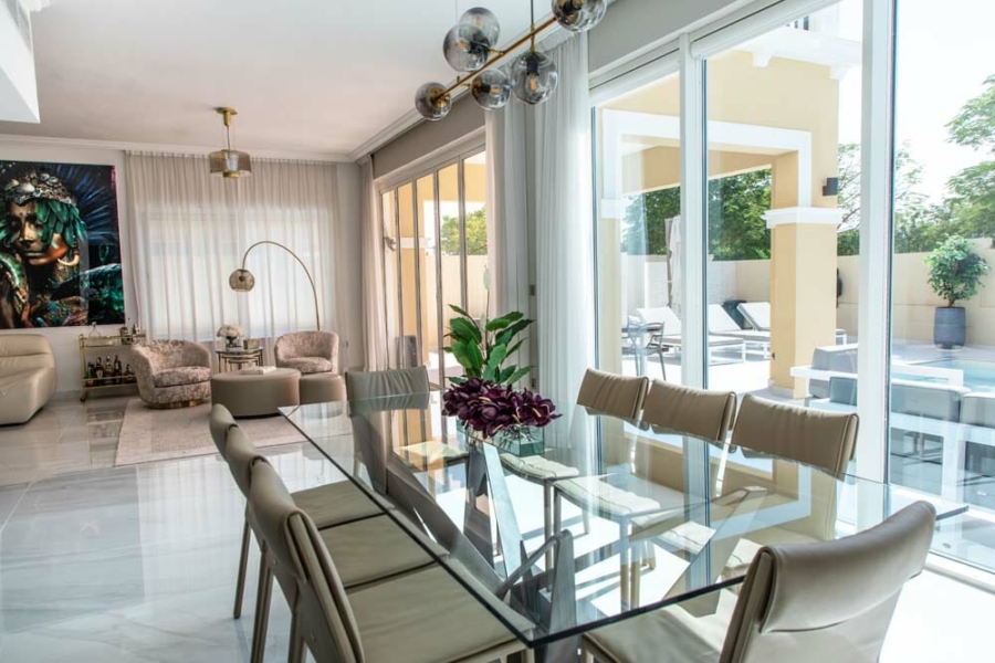 Smart Renovation Design & Fit-Out Company in Dubai presents beautiful Jumeirah Park Villa dining room renovation.