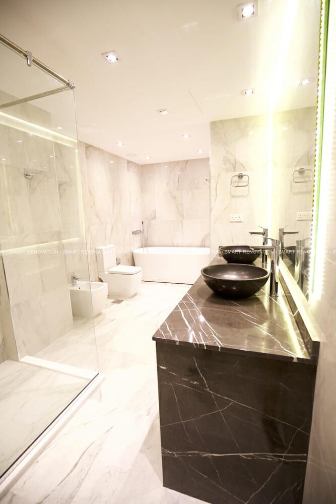 Smart Renovation Design & Fit-Out Company in Dubai presents beautiful Palma townhouse bathroom renovation.