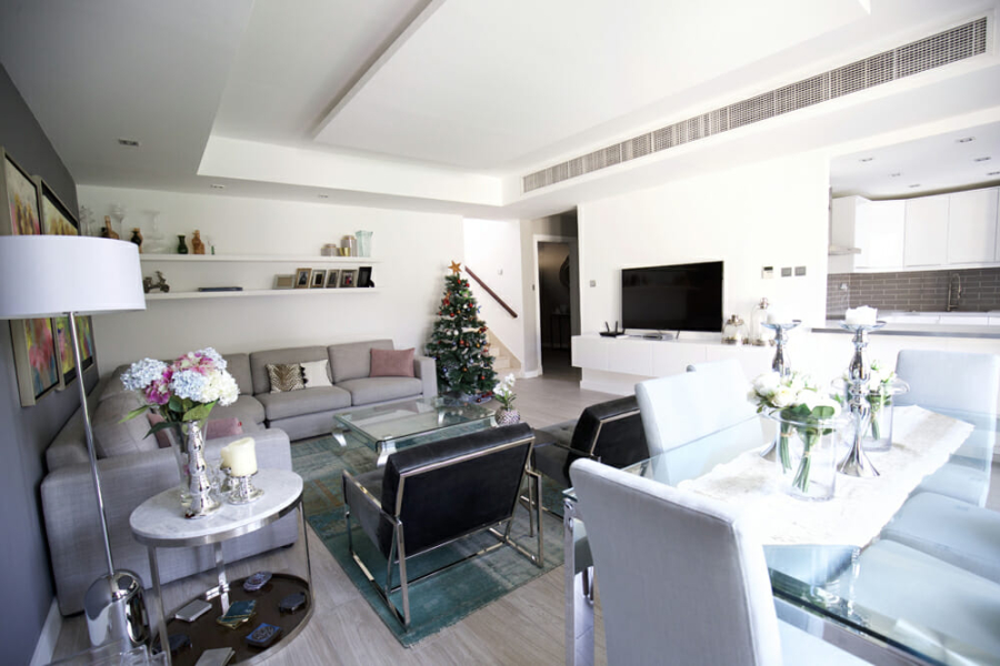 Smart Renovation Design & Fit-Out Company in Dubai presents beautiful Palma townhouse living room renovation with interior design and decor.