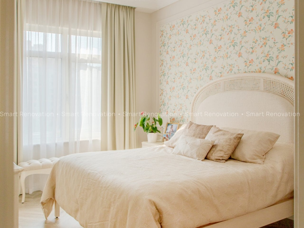 Smart Renovation Design & Fit-Out Company in Dubai presents beautiful Shoreline Apartment bedroom renovation.