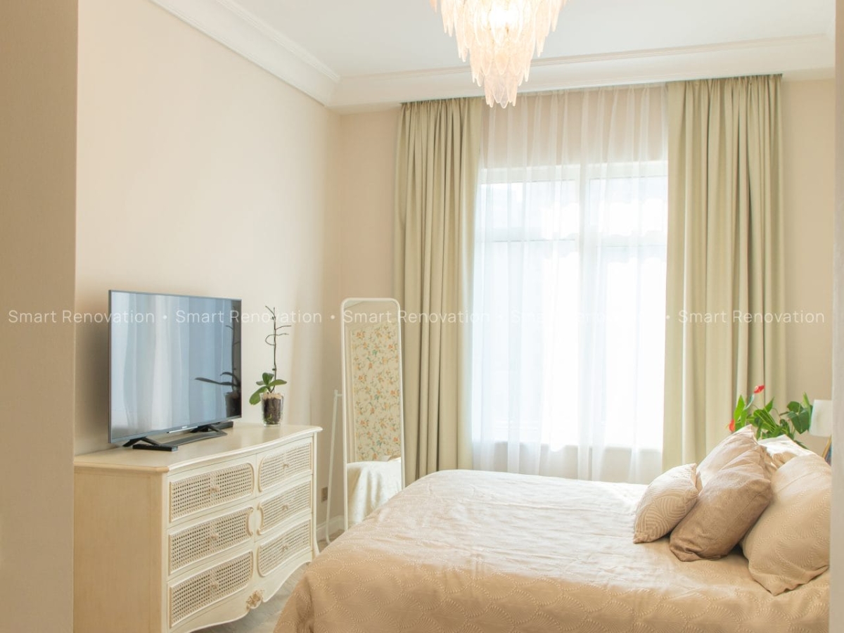 Smart Renovation Design & Fit-Out Company in Dubai presents beautiful Shoreline Apartment bedroom renovation.