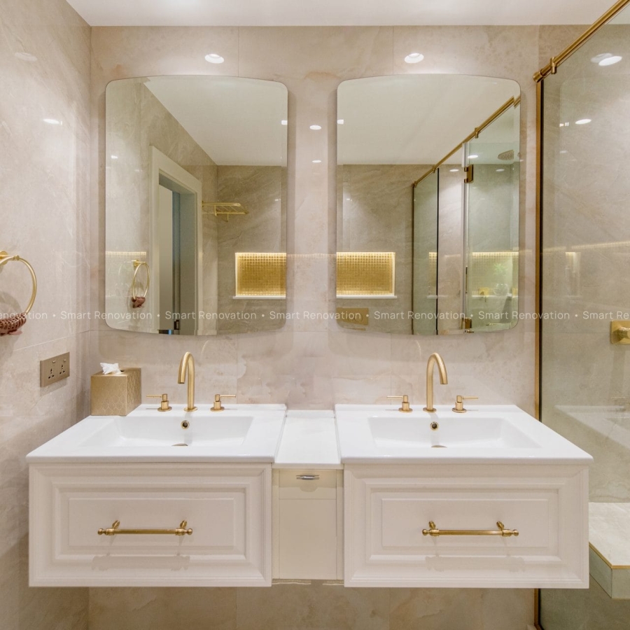 Smart Renovation Design & Fit-Out Company in Dubai presents Shoreline Apartment with beautiful master bathroom renovation.