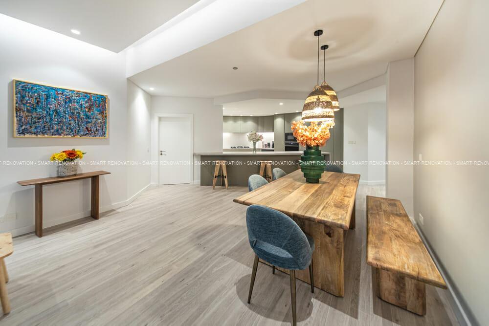 Smart Renovation Design & Fit-Out Company in Dubai presents Shoreline Apartment beautiful living room with interior design and decor.