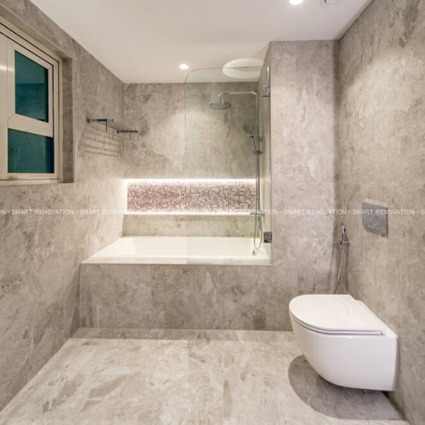 Smart Renovation Design & Fit-Out Company in Dubai presents beautiful Shoreline Apartment bathroom renovation.