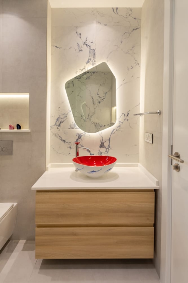 Smart Renovation Design & Fit-Out Company in Dubai presents beautiful Palma Residence villa powder room renovation.