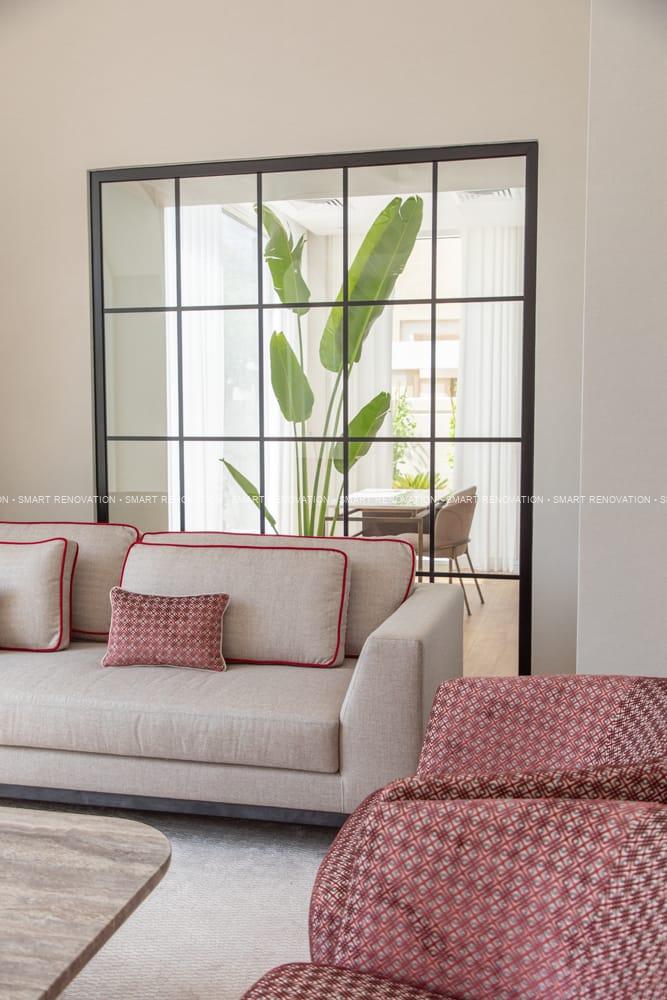 Smart Renovation Design & Fit-Out Company in Dubai presents The Silk Road villa living room renovation.