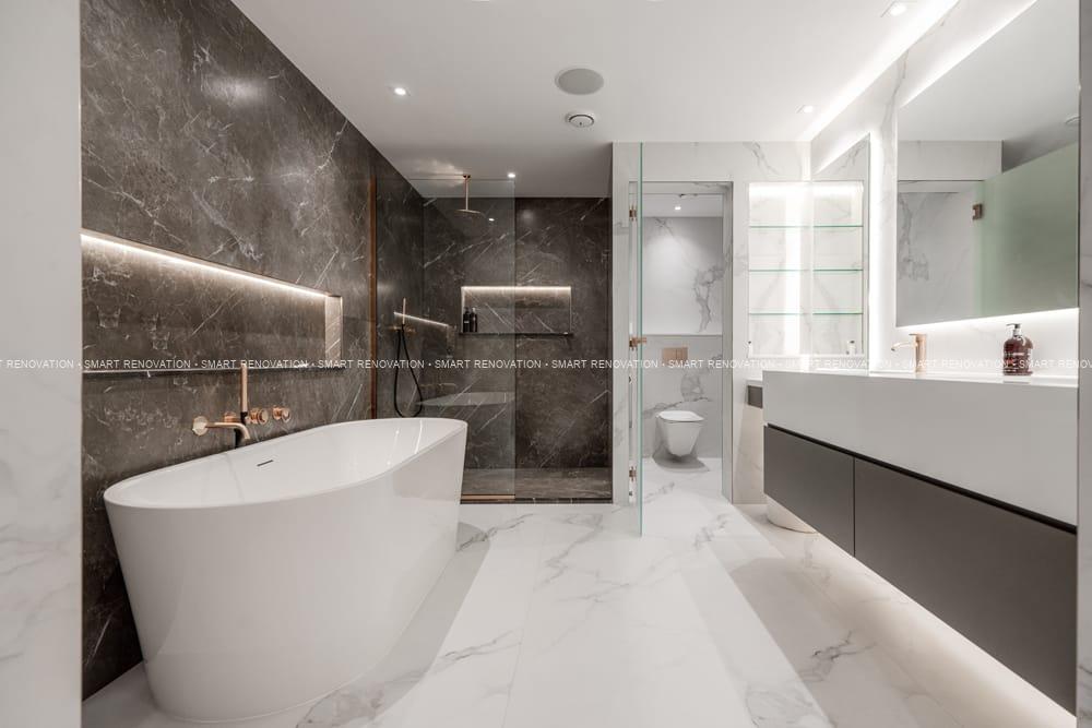 Smart Renovation Design & Fit-Out Company in Dubai presents beautiful Aqua Vista Townhouse bathroom renovation.