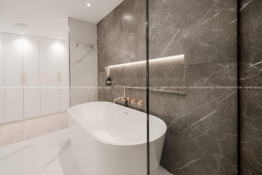 Smart Renovation Design & Fit-Out Company in Dubai presents beautiful Aqua Vista Townhouse bathroom renovation.