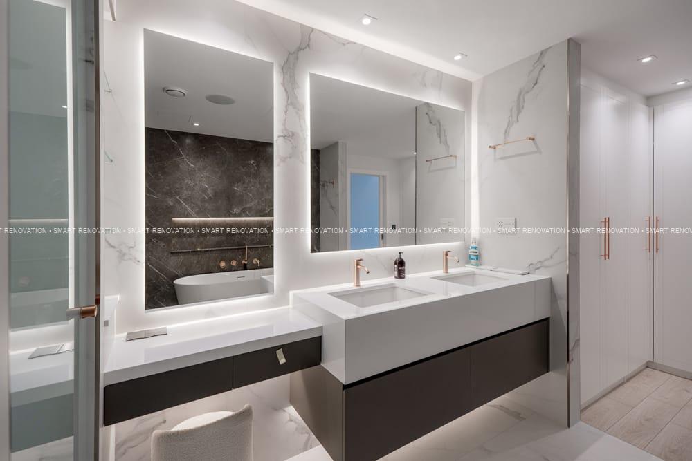 Smart Renovation Design & Fit-Out Company in Dubai presents beautiful Aqua Vista Townhouse bathroom renovation.