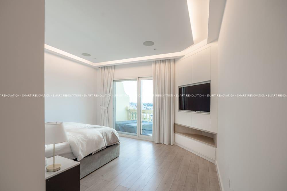 Smart Renovation Design & Fit-Out Company in Dubai presents beautiful Aqua Vista Townhouse bedroom renovation.